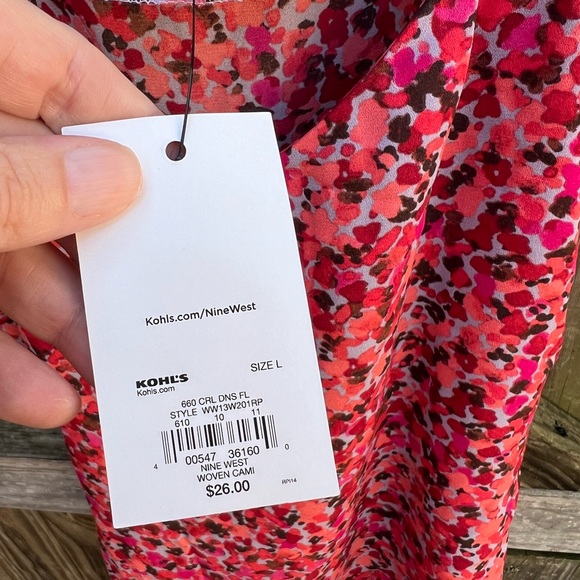 👗Nine West Vibrant Pink Floral Camisole - Picture 4 of 7